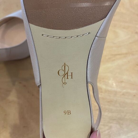 Cole Haan Womens Leather Peep Toe Maya Slingback Heel Pumps Nude Size 9B NWOT - Picture 6 of 7